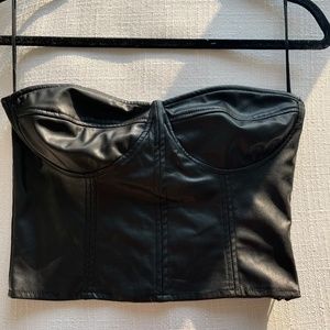 Zara leather bustier sleeveless top